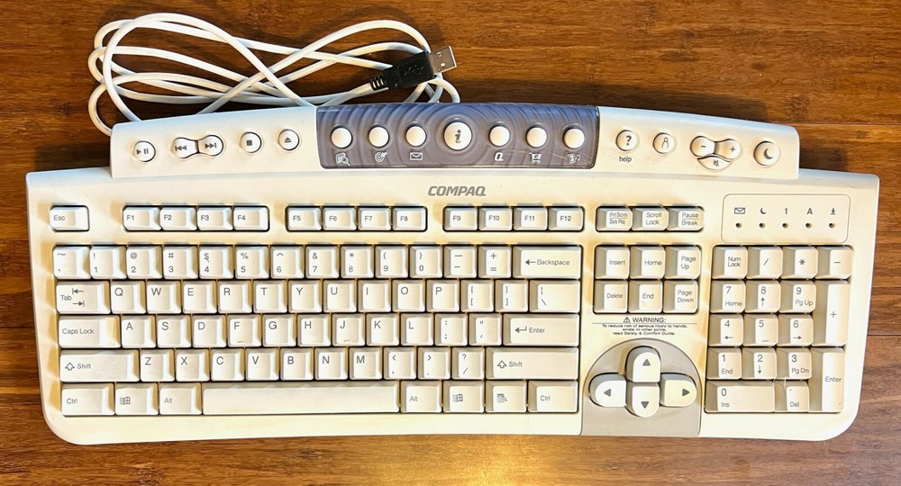 Vintage Compaq Wired USB Keyboard Model SDM4540UL