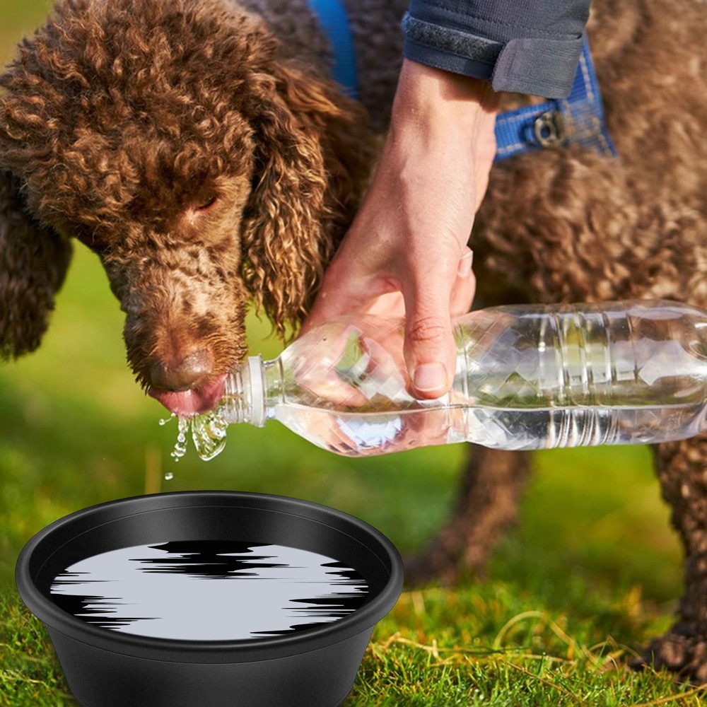 4pcs Rubber Feeder Pan - 4 Quart Durable Feed Pan, Resistant Black