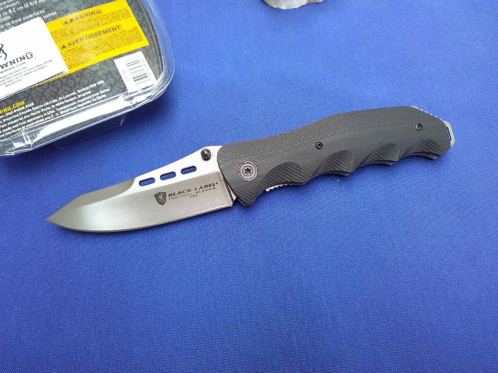 Browning Black Label Tactical USA Knife Spring Assist Liner G-10 Scales New USA