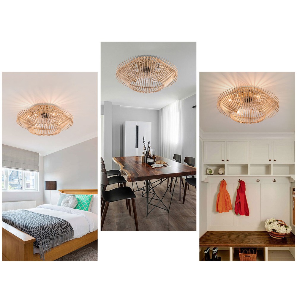 18" Modern E26 Ceiling Fan with Light Remote Control Chandelier Ceiling Lamps