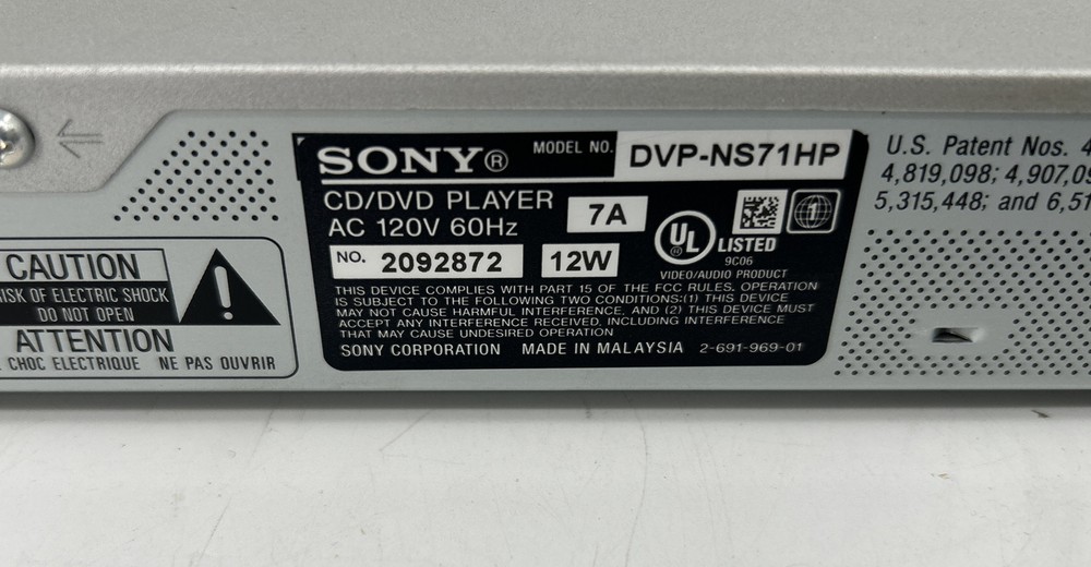 SONY CD/DVD Player DVP-NS71HP - Tested. EB-13200