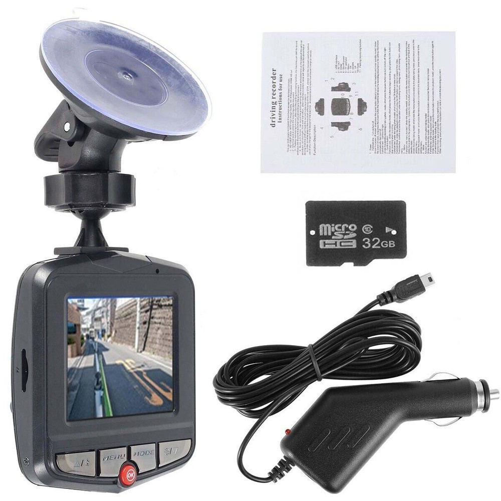 1080P Dash Cam Front or Rear Dash Camera With 32GB SD Card, Recording Function