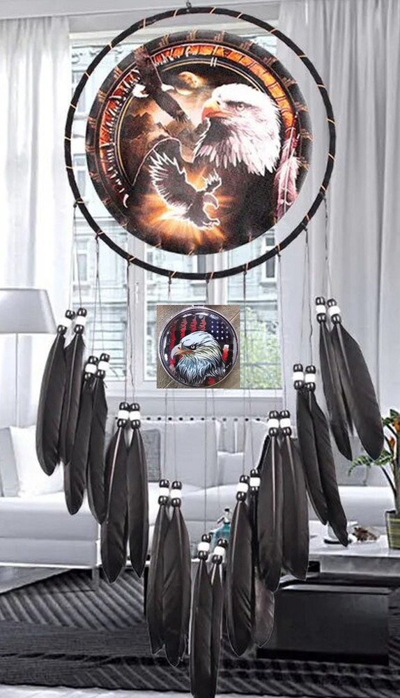 DREAMCATCHER, NATIVE AMERICAN DESIGN EAGLE DREAMCATCHER With EAGLE MANDALA