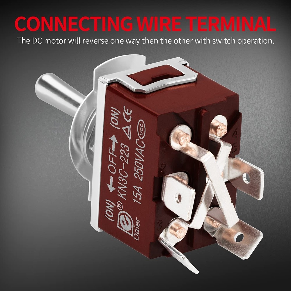 Waterproof Reverse Polarity Switch 12V Momentary Toggle Switch 30A DC Motor C...