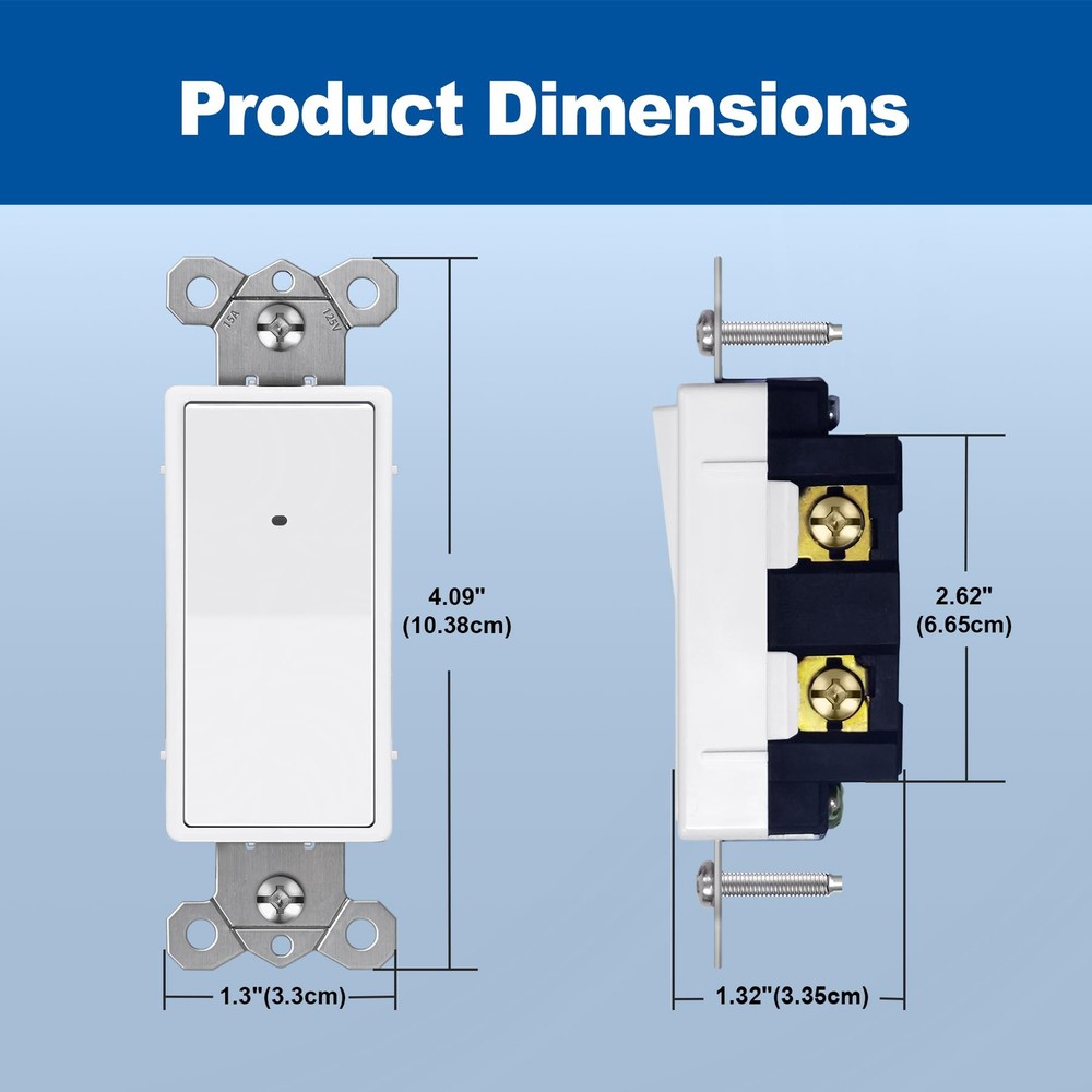 CML 10 Pack Single Pole with LED Nightlight, Gloss White