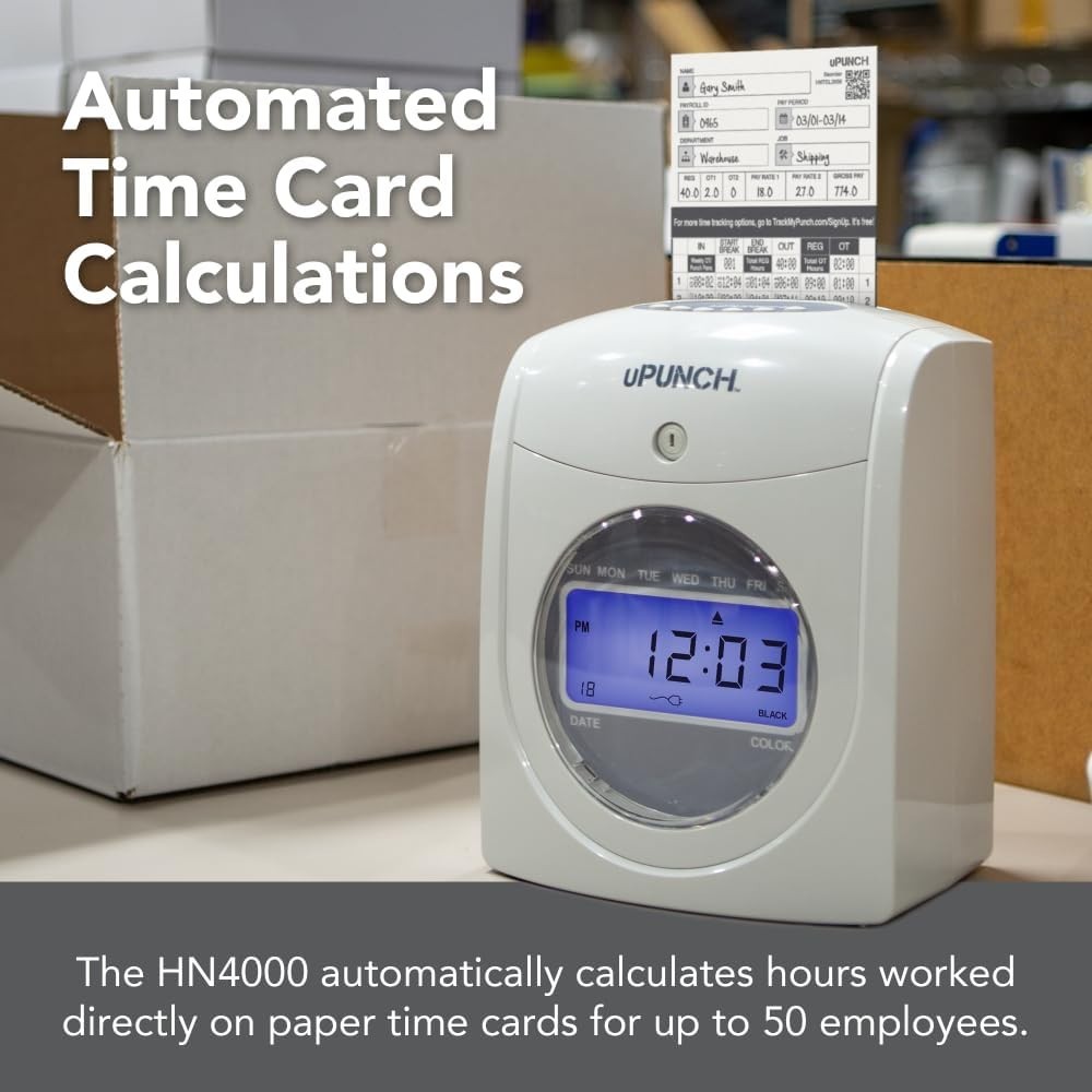 HN4500 Employee Time Clock Bundle: Digital Tracking with Efficient Racks & Cards