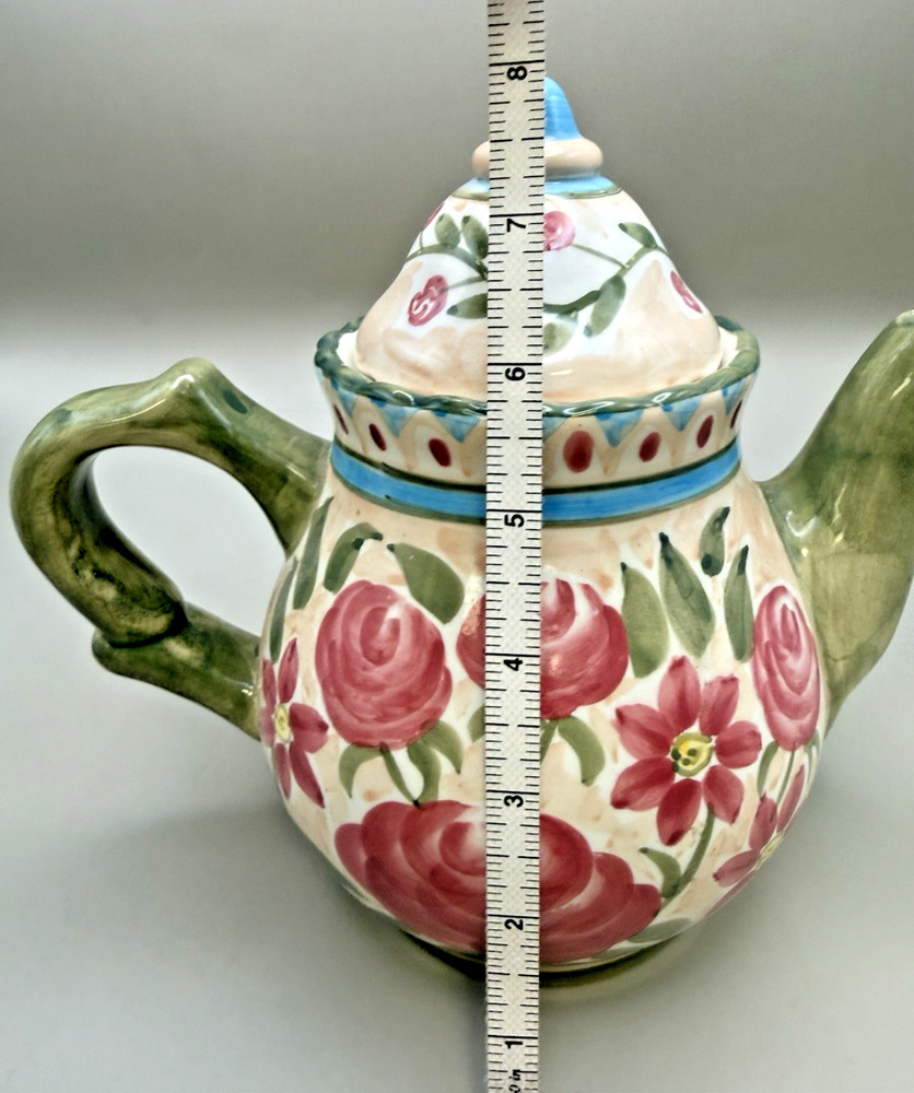 H. BeaugArt Designs Ceramic Teapot-Floral Pattern