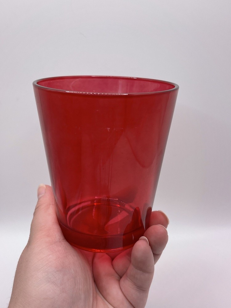 Vintage Elegant Silver-Metal Wire Cup Red Glass Votive Holder Goth Decor ****