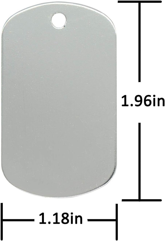 Aluminum Blank Tags Stamping Blanks 25 Pack (Silver)