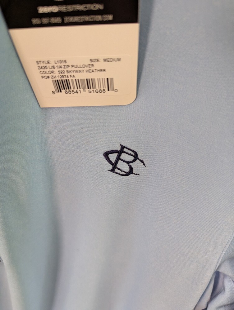 NWT MEN'S ZERO RESTRICTION Z425 PULLOVER, SIZE: M, COLOR: SKYWAY HEATHER (M13)