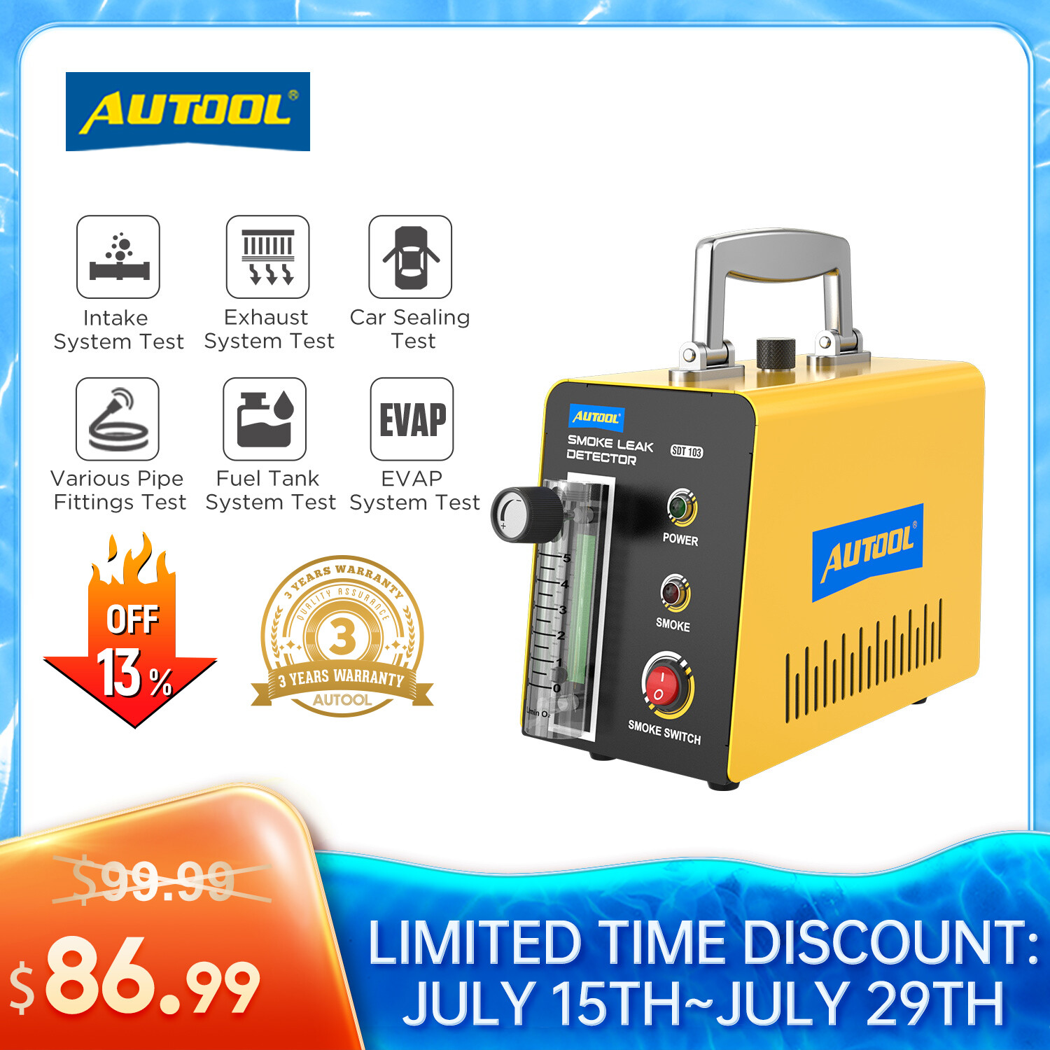 Automotive EVAP Smoke Machine Diagnostic Pipe System Vacuum Leak Detection Test