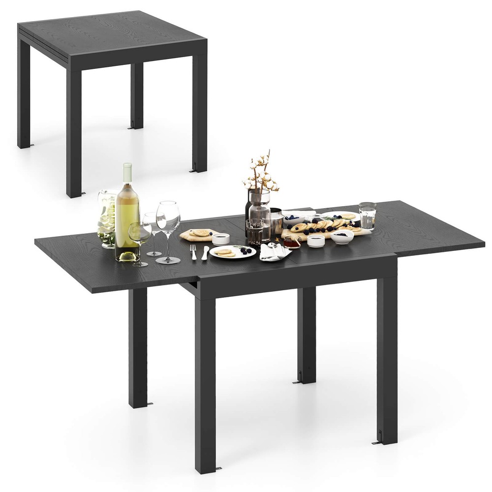 Patio Expandable Dining Table 31.5"-63" Adjustable Rectangular All Weather Table