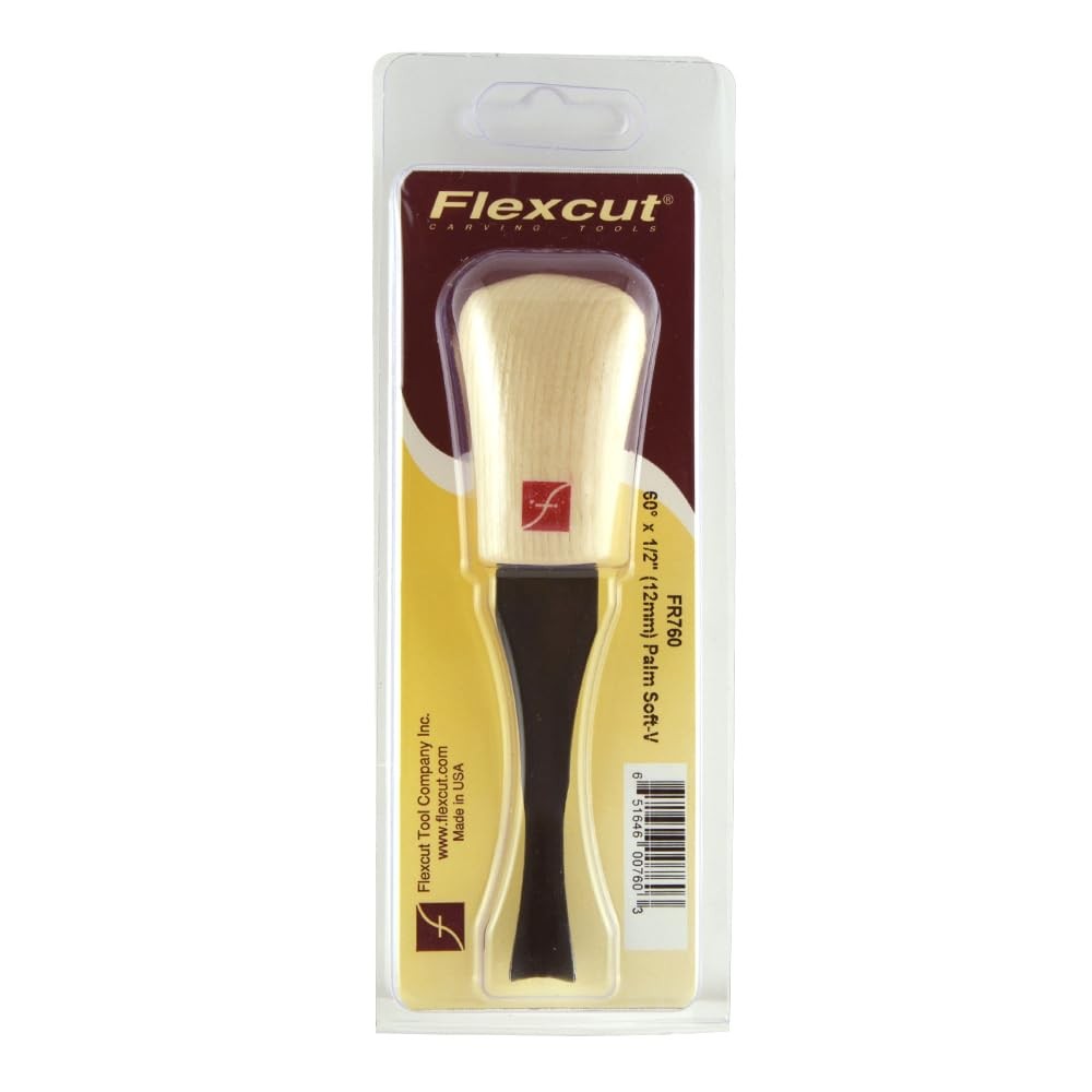 Palm Soft-V Tool, High Carbon Steel, Solid Ash Handle, 1/2 Inch, 60 Degrees (...