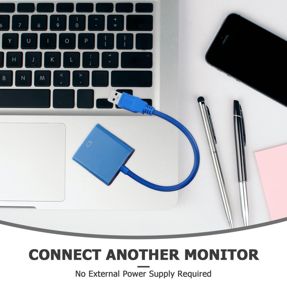 Monitor Display Adapter Usb Connector Converter Cable Vga for 3.0