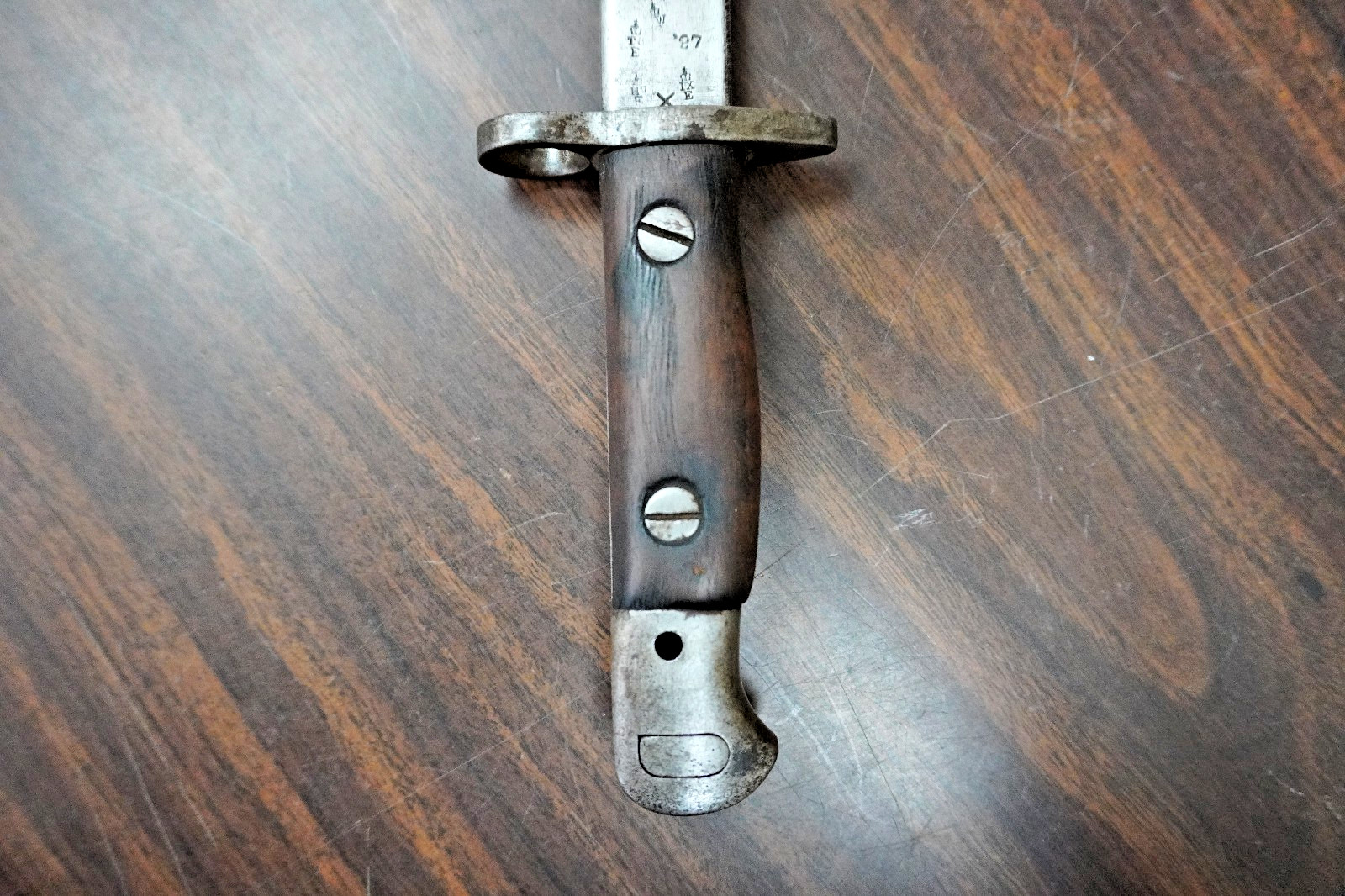 WWI British Lee-Enfield P1907 Rifle Bayonet with Scabbard Wilkinson 1917 Marked