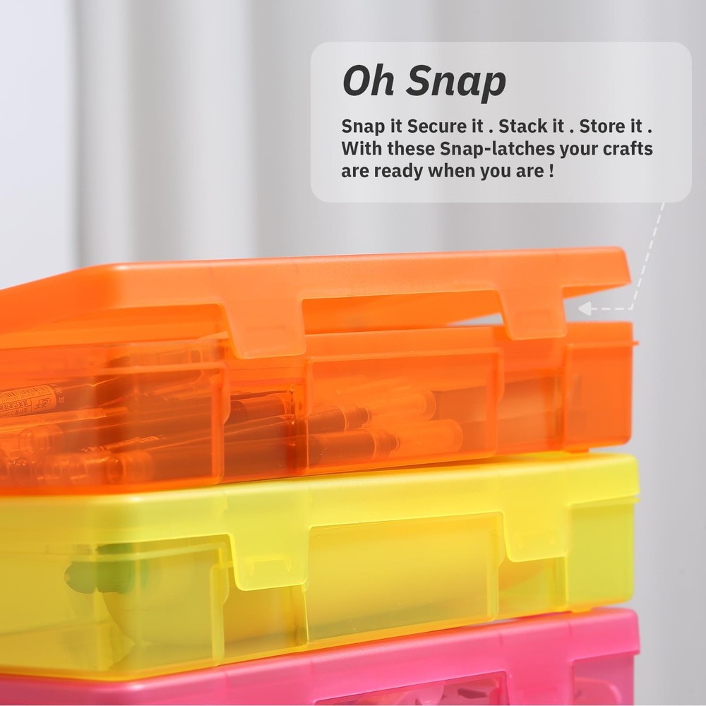 novelinks Medium Plastic Storage Boxes with Latching 9 Pack -Color