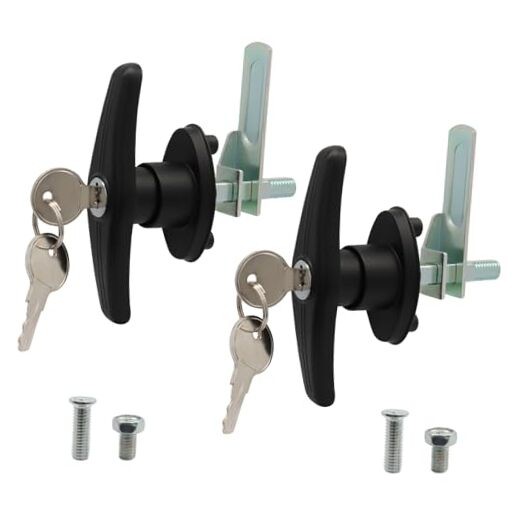 2 Pack Truck Cap Locking T-Handle, Replacement Parts Left & Right Side Black