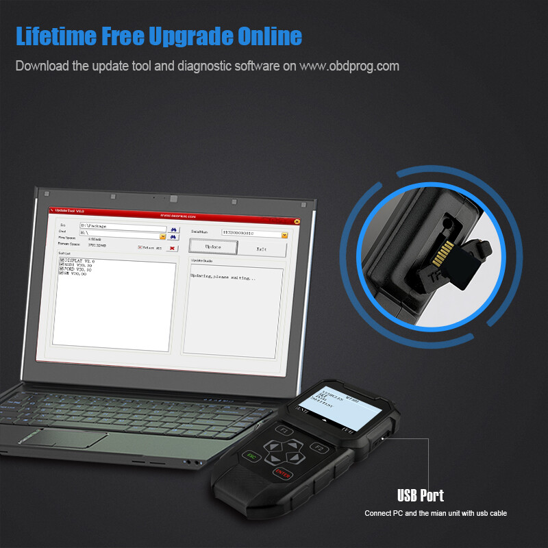 OBDPROG MT401 Odometer Adjustment Mileage Correction OBD2 Engine Diagnostic Tool