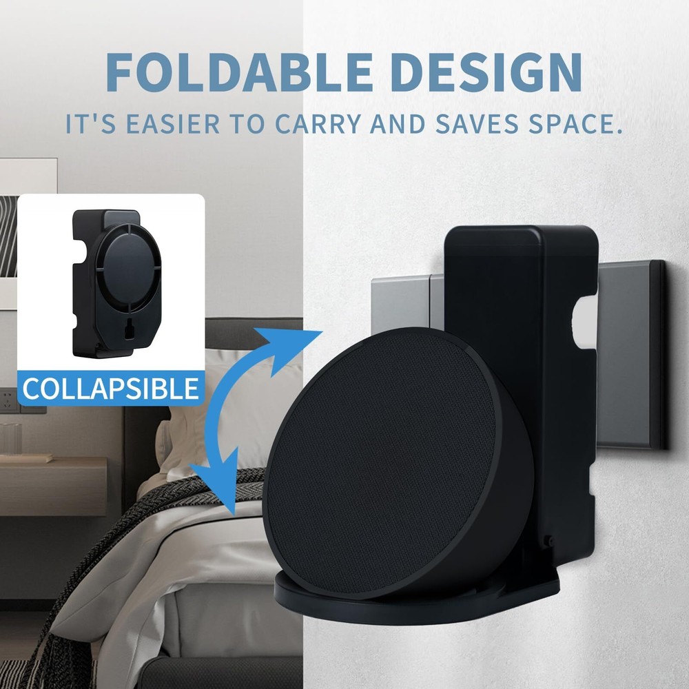 Wall Mount Holder for Echo Pop Speaker Black Cable Management Space Saver