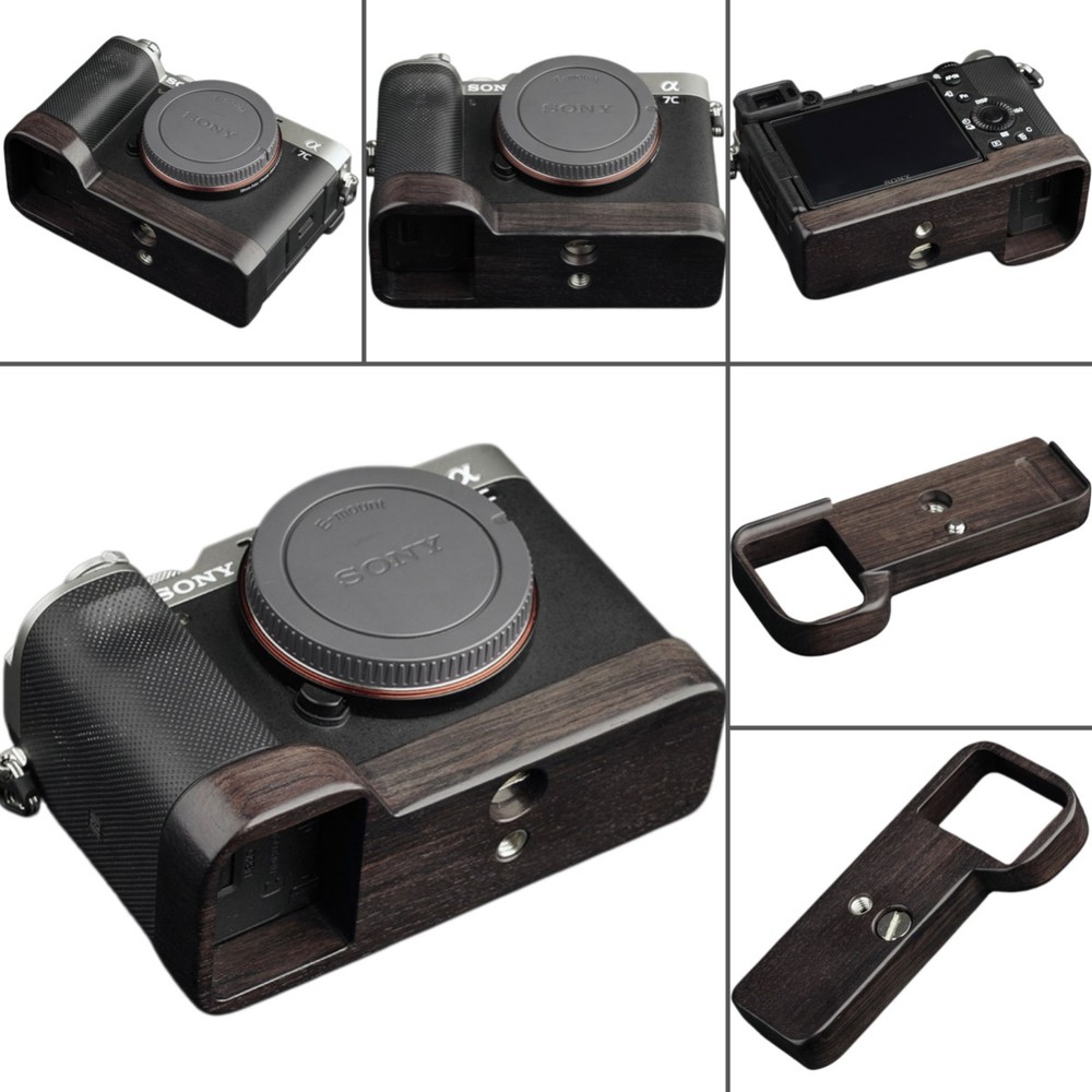 For Sony A7C Bottom Grip Handmade Wood Camera Base Plate