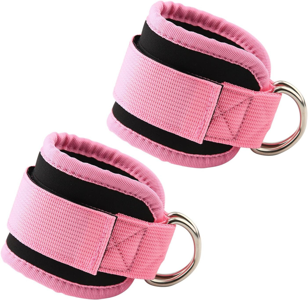 Adjustable Neoprene Ankle Straps for Cable Machine Workouts - 2 Pack