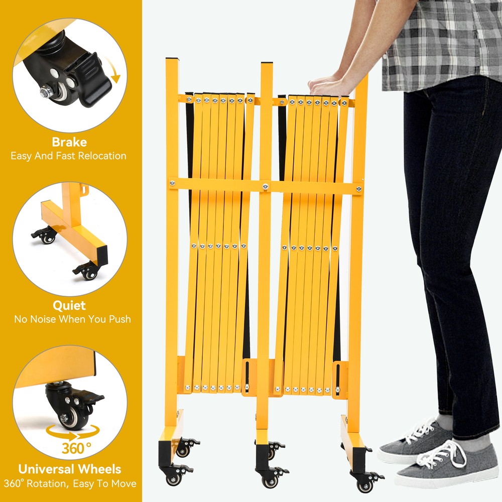 Metal Expandable Barricade Gate 16FT Folding Security Retractable Driveway Gate