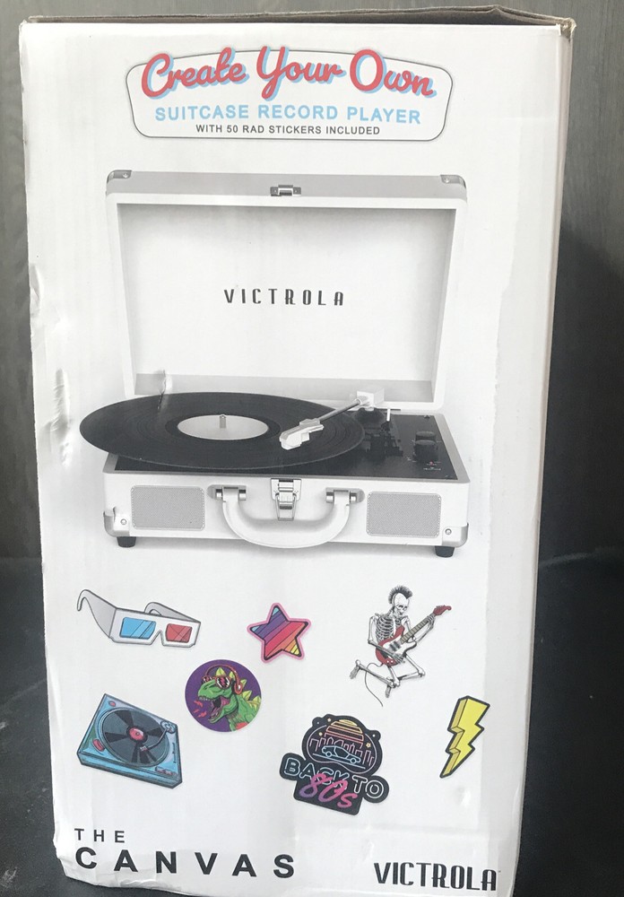 💥 Victrola Create Your Own Suitcase Record Player Bluetooth🆕distressed Box