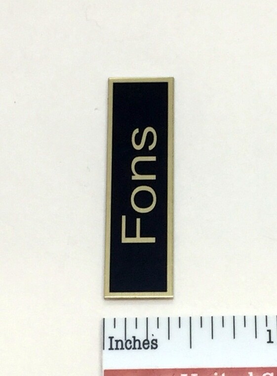 Fons Turntable Logo Badge Metal Custom Made
