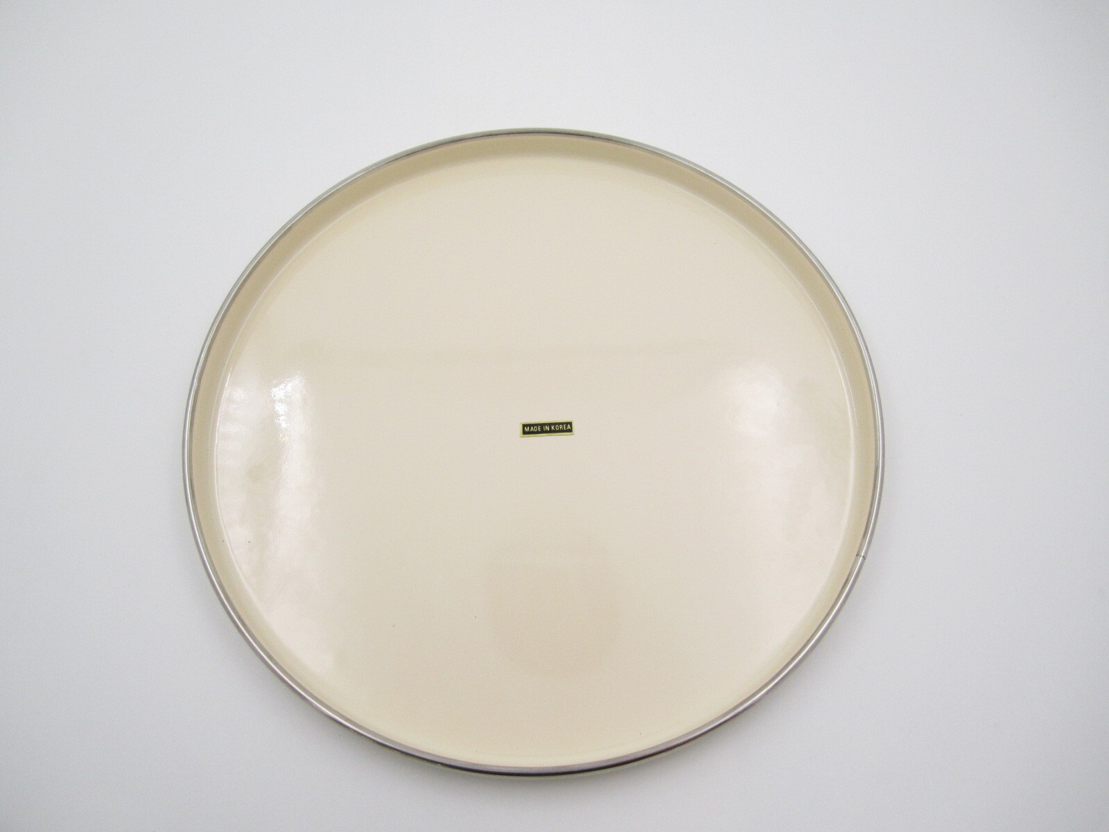 Vtg Farmer Cow Ceramic Stove Top Burner Cover 9 3/4" (Interior) Made in Korea