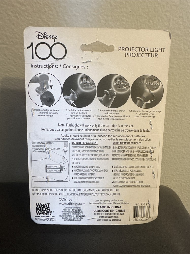 Disney 100 Projector Light With 3 Cartridges