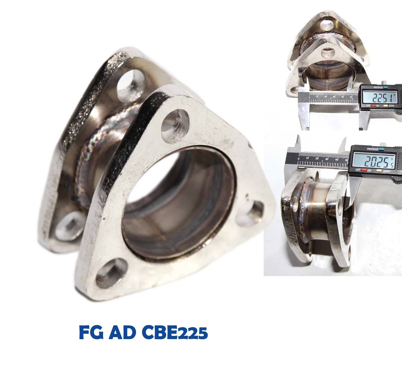 2.25" 3 Bolt Flange Catback Exhaust Muffler Pipe Extension Flange Steel Adapter