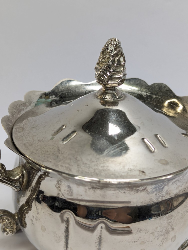 Silver Plated Creamer Pitcher with Lid Vintage