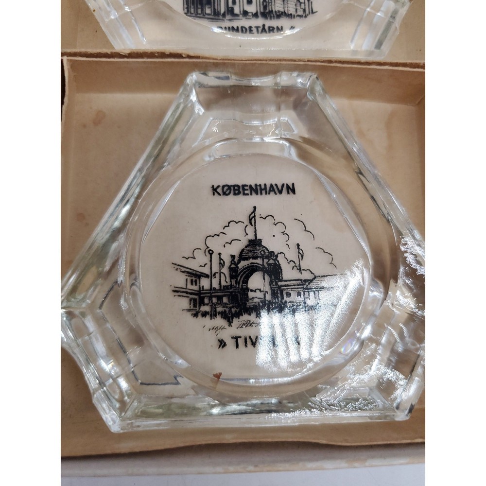 Copenhagen Denmark Glass Ashtray 4 Pieces