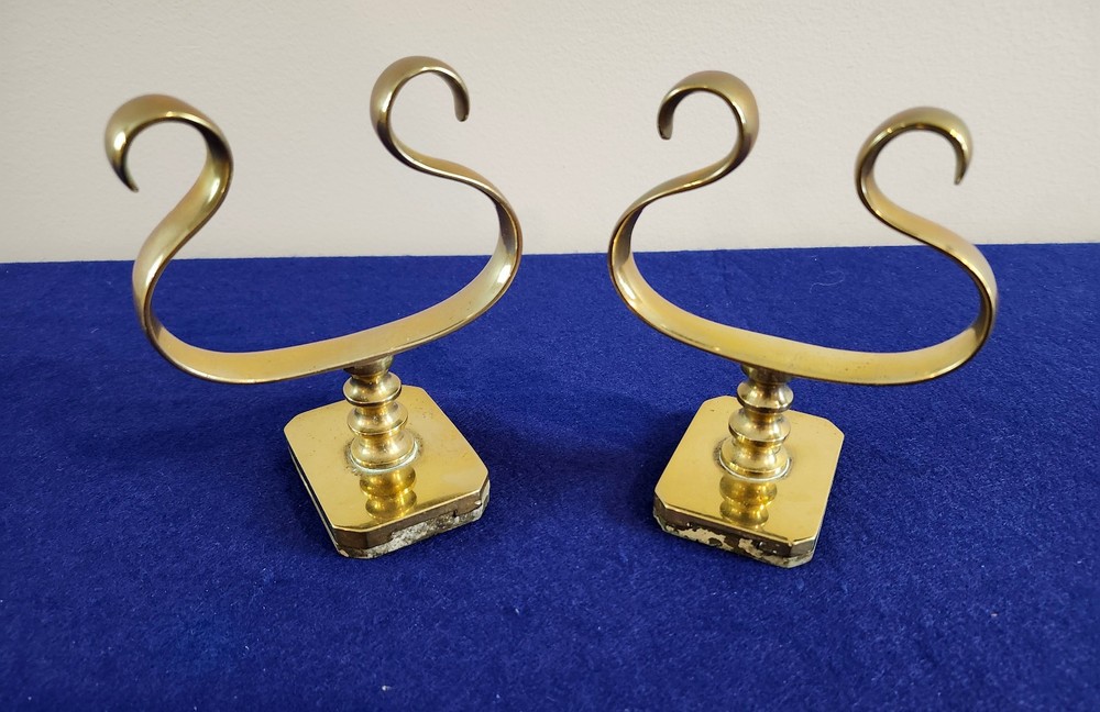 antique solid brass fireplace jacks to hold your fireplace tools