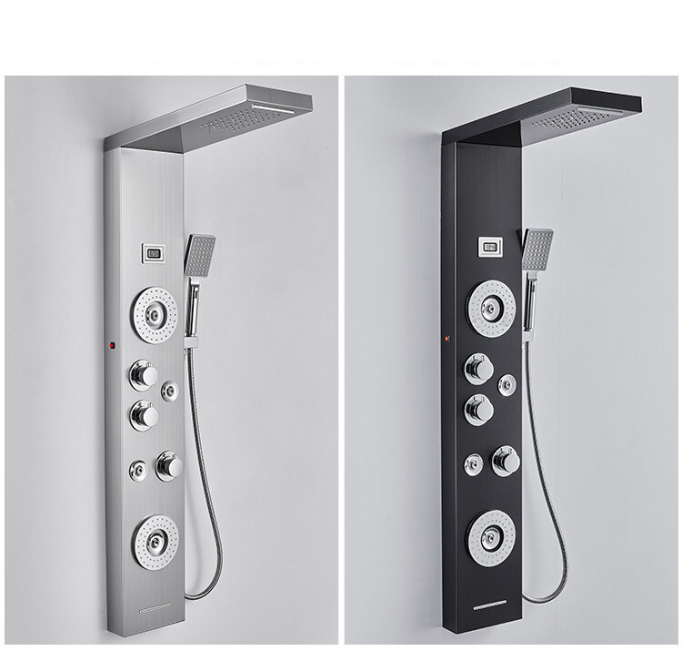 Rainfall Waterfall LED Digital Display Faucet Shower Screen Massage Mixing Jets