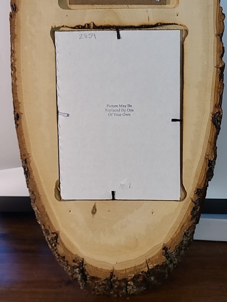 Vintage Laquered Wood Tree Slice Buffalo Clock. Clock Does Not Work.