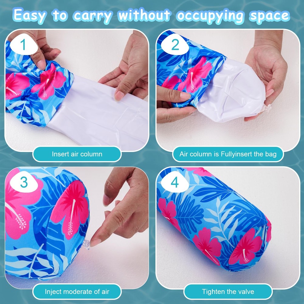 Inflatable Swimming Pool Noodle, 2 Pack Soft Fabric Quick Drying Covered Larg...