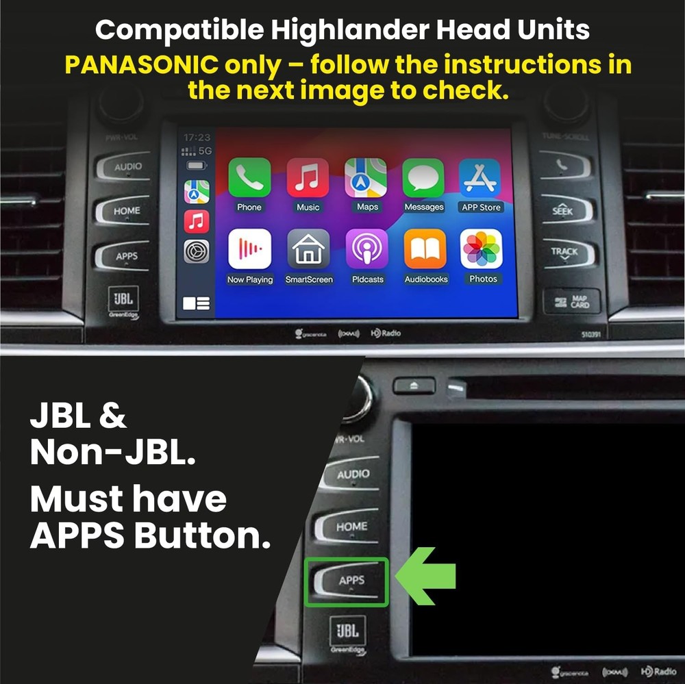 Wireless/Wired Adapter for CarPlay Android Auto Compatible with Toyota Highla...