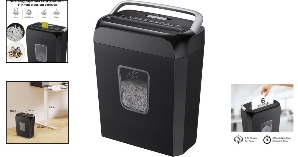 Portable Paper Shredder with Jam Proof Feature & Overheat Protection - C237-B