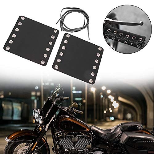Motorcycle Grip Covers, Leather Motorcycle Grip Covers 2Pcs Leather Handlebars