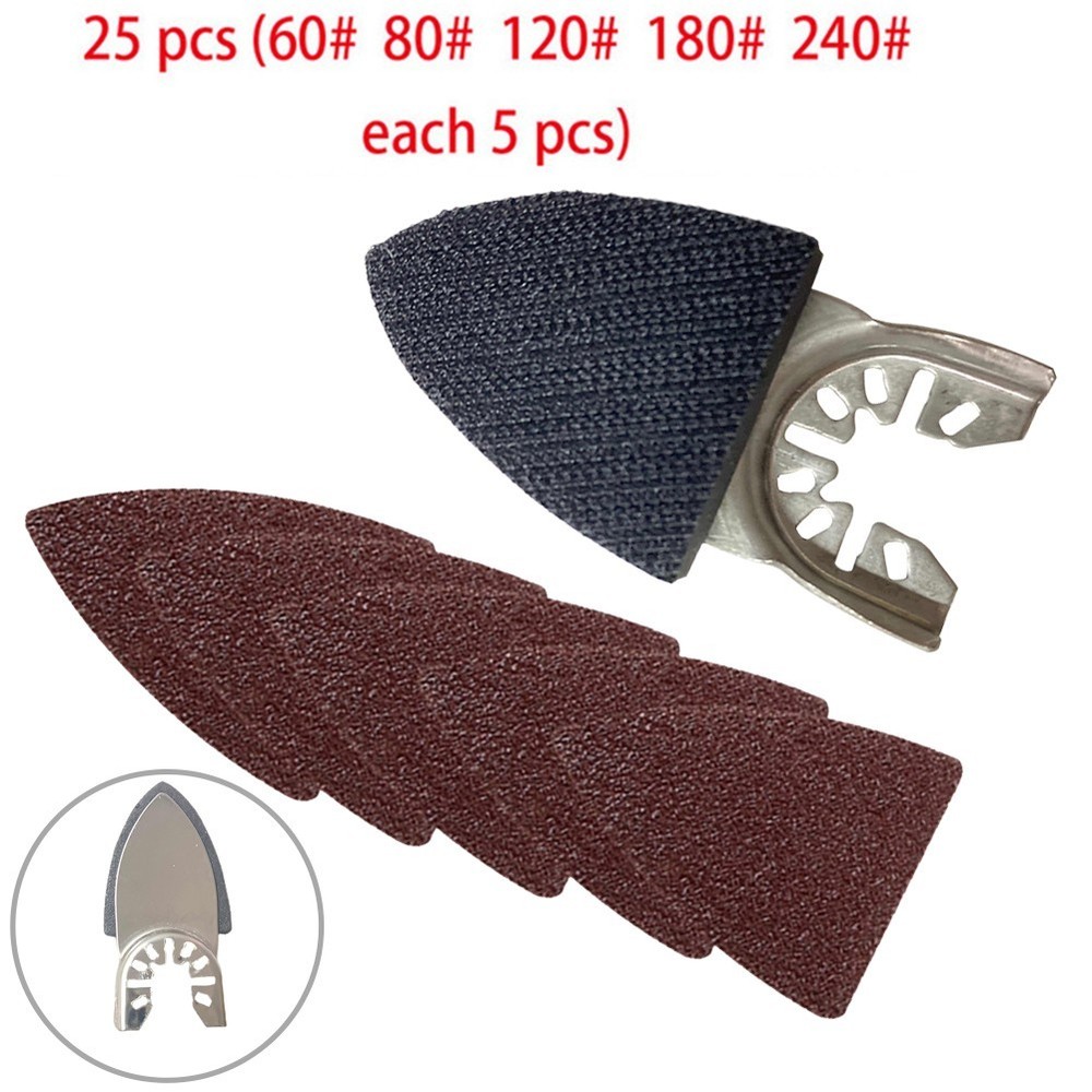 Multi Tool Triangular Sander Pad 25 Sanding Sheets For Oscillating Power Tool