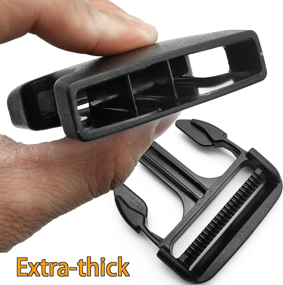 2pcs Heavy Duty 2" Side Release Buckles - Adjustable Plastic Clips Straps 50MM