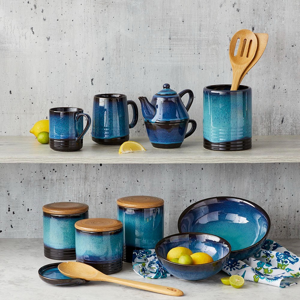 Deep Blue Ceramic Tea for One 042305