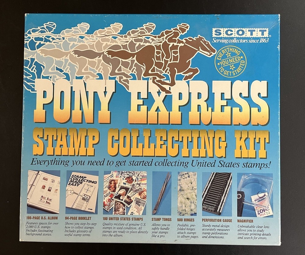 Scott Pony Express United States Stamp Album With 1500 Stamps In Original Box