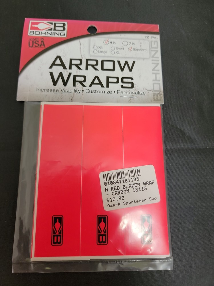 Bohning Arrow Wrap Neon Red 4" Standard 12 Pack