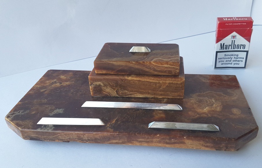 Art Deco Inkwell Onyx 1920s AL726