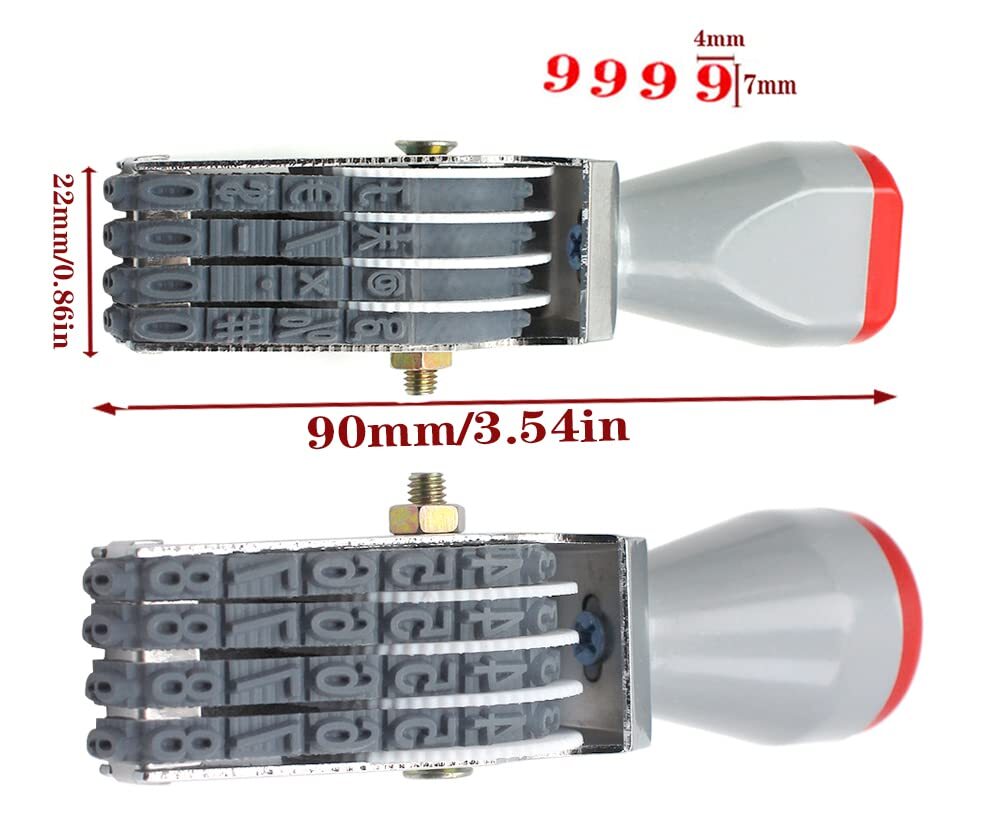 4 Digit Rotating Number StampAdjustable Rubber Changeable Number Stamp Numeri...