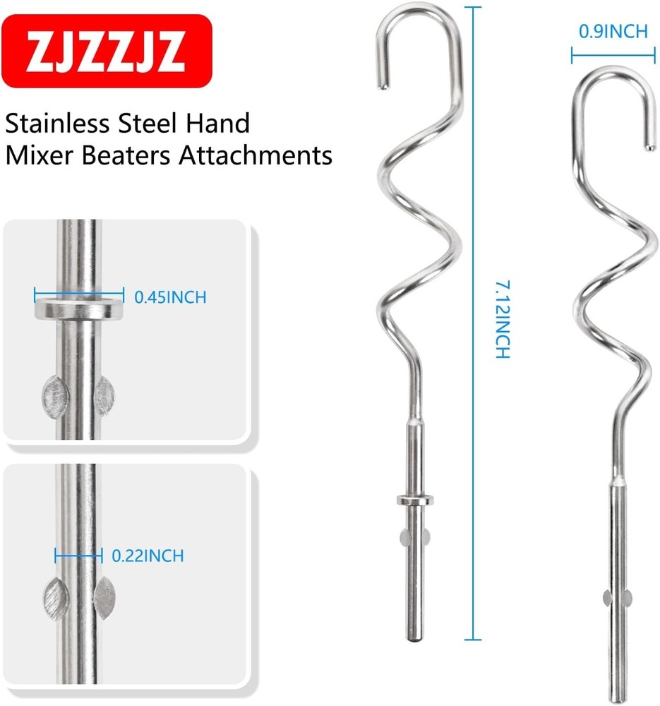 KHM512 Hand Mixer Dough Hooks Attachments Suitable for KitchenAid Hand...