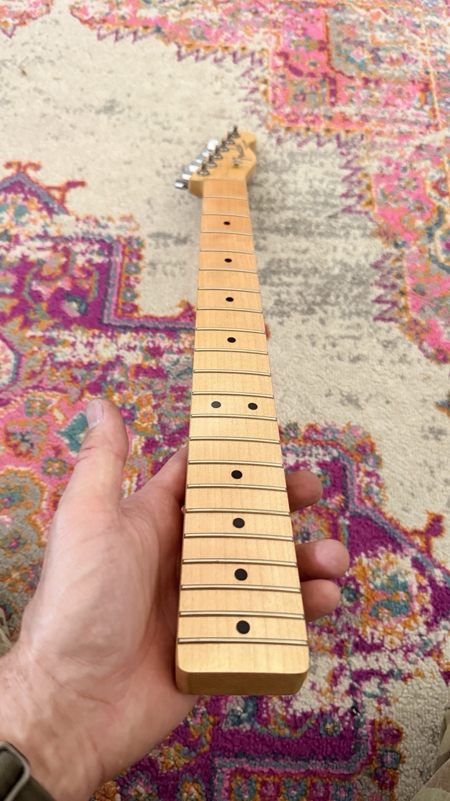 Fender Squier Telecaster Neck Maple Fretboard - Updated Logo& Amber Nitro Relic