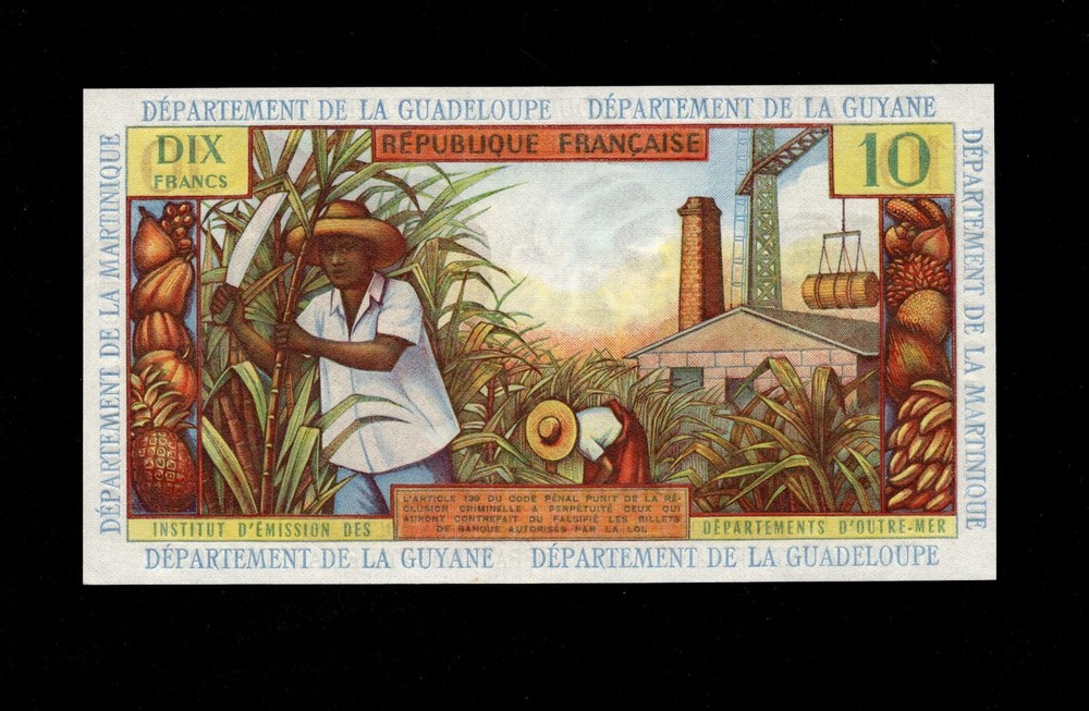 French Antilles - 10 Francs Note (1964) P8b - Uncirculated